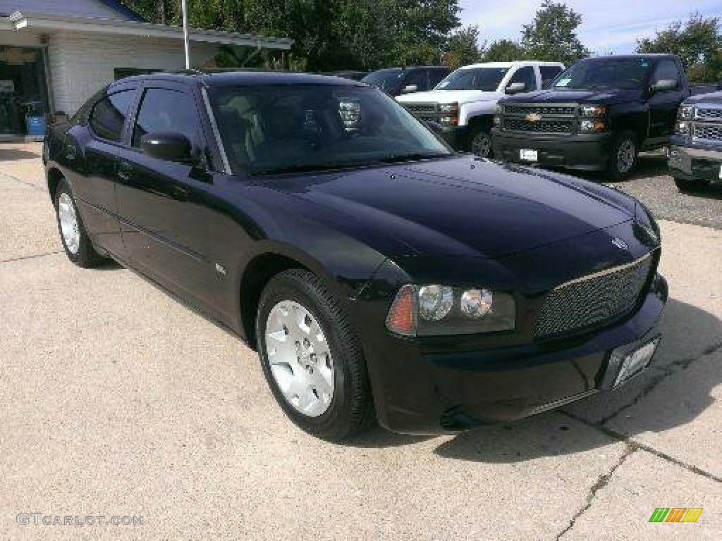 2006 Charger SXT - Brilliant Black Crystal Pearl / Dark Slate Gray/Light Graystone photo #3