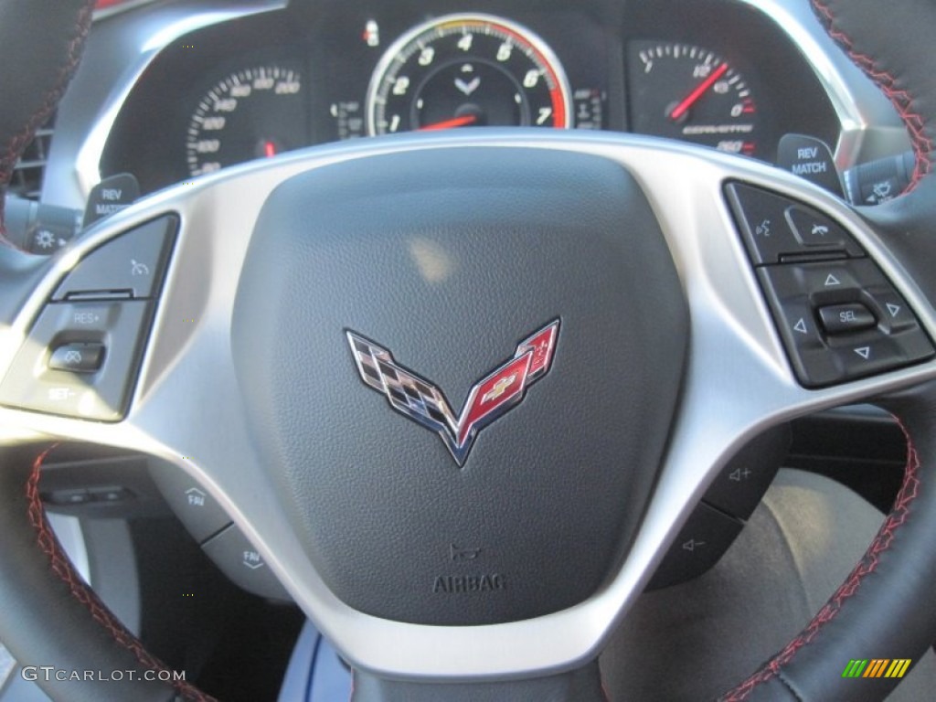 2015 Corvette Stingray Coupe Z51 - Blade Silver Metallic / Adrenaline Red photo #17