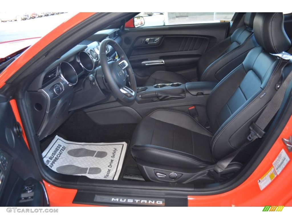 Ebony Interior 2015 Ford Mustang EcoBoost Premium Coupe Photo #98361060