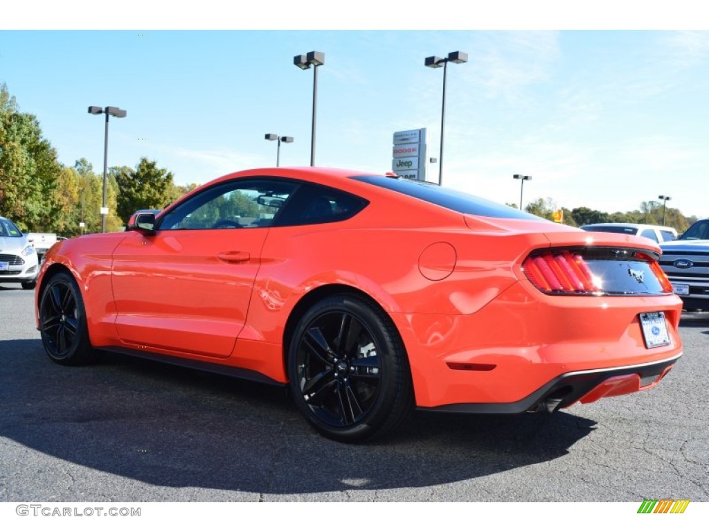 Competition Orange 2015 Ford Mustang EcoBoost Premium Coupe Exterior Photo #98361480