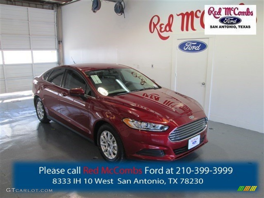 2015 Fusion S - Ruby Red Metallic / Earth Gray photo #1