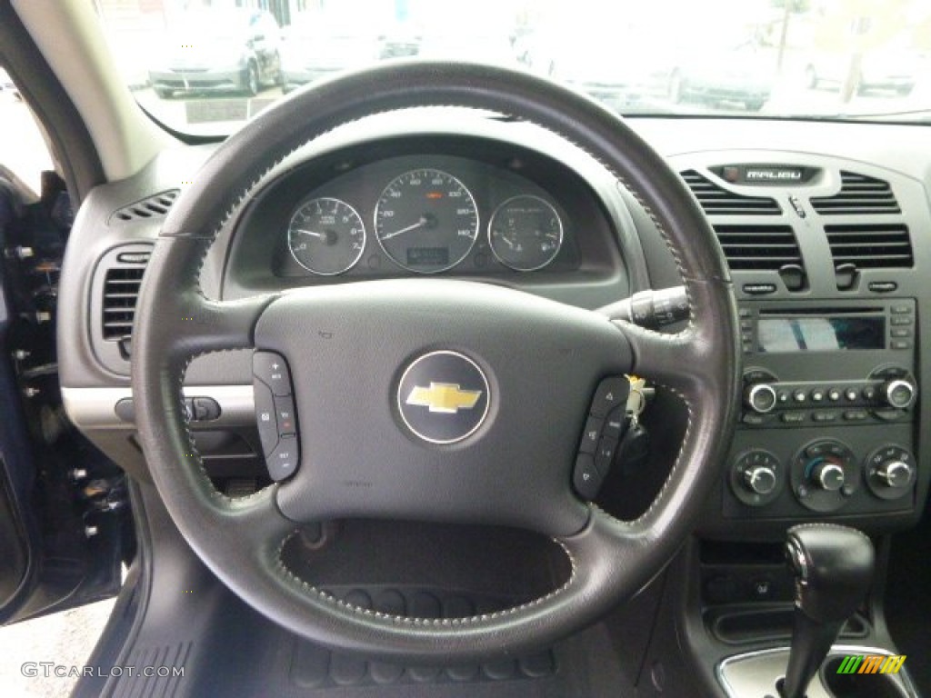 2006 Chevrolet Malibu LT V6 Sedan Ebony Black Steering Wheel Photo #98370802