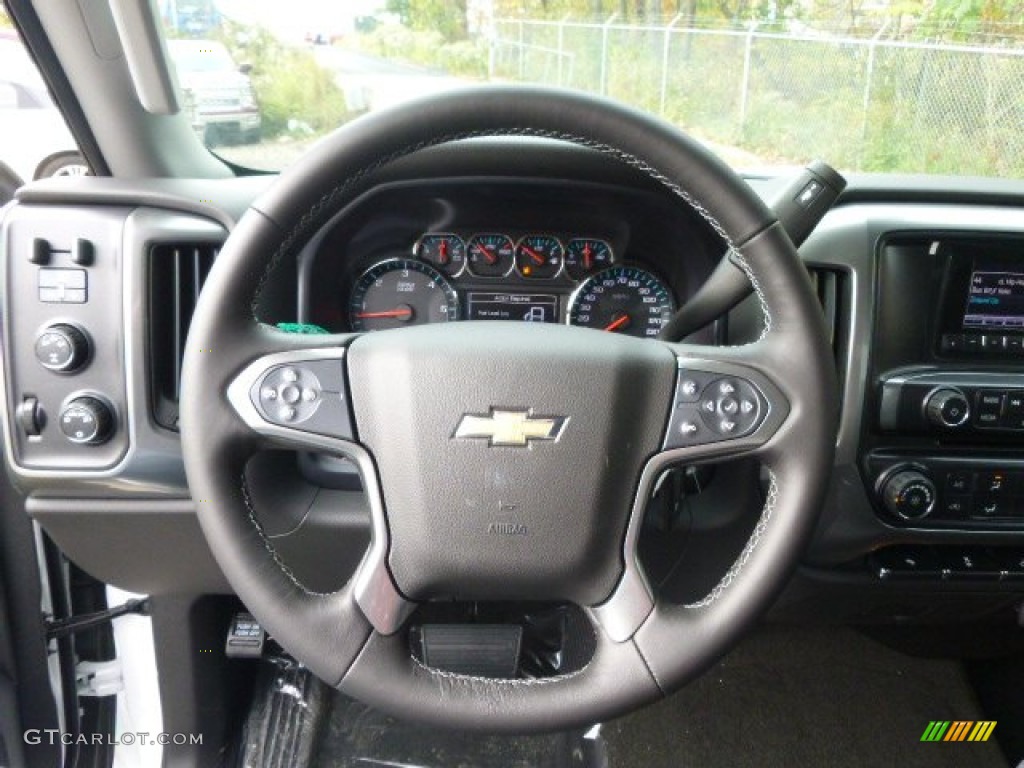 2015 Chevrolet Silverado 3500HD LT Crew Cab 4x4 Jet Black Steering Wheel Photo #98373147
