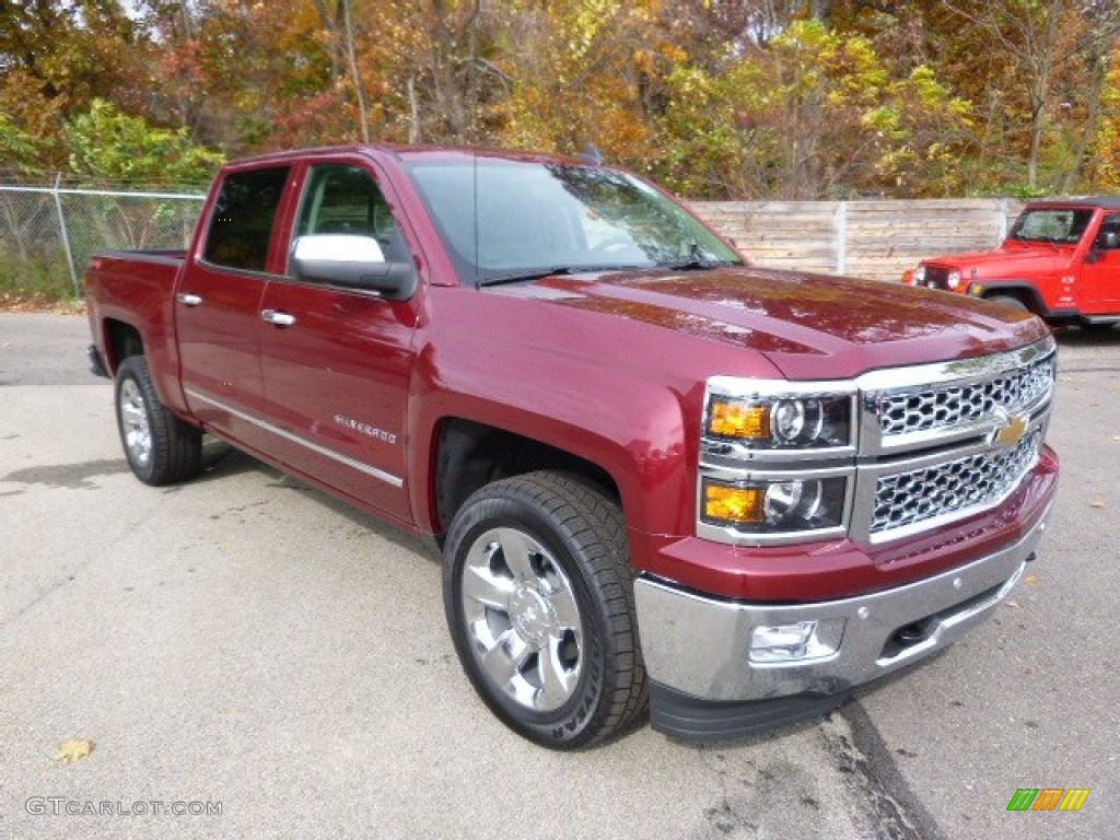 2015 Silverado 3500HD LTZ Double Cab 4x4 - Deep Ruby Metallic / Cocoa/Dune photo #4