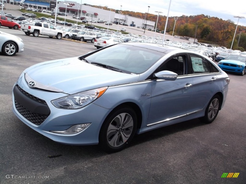 2015 Sonata Hybrid Limited - Blue Sky Metallic / Gray photo #7