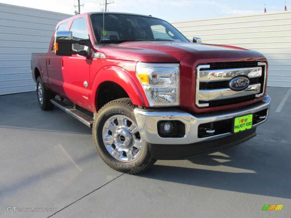 2015 F250 Super Duty King Ranch Crew Cab 4x4 - Ruby Red / King Ranch Mesa Antique Affect/Black photo #1
