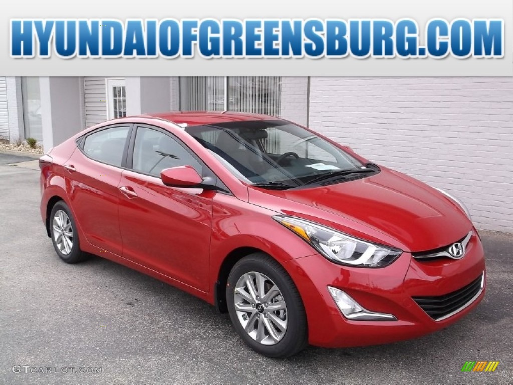 2015 Elantra SE Sedan - Geranium Red / Gray photo #1