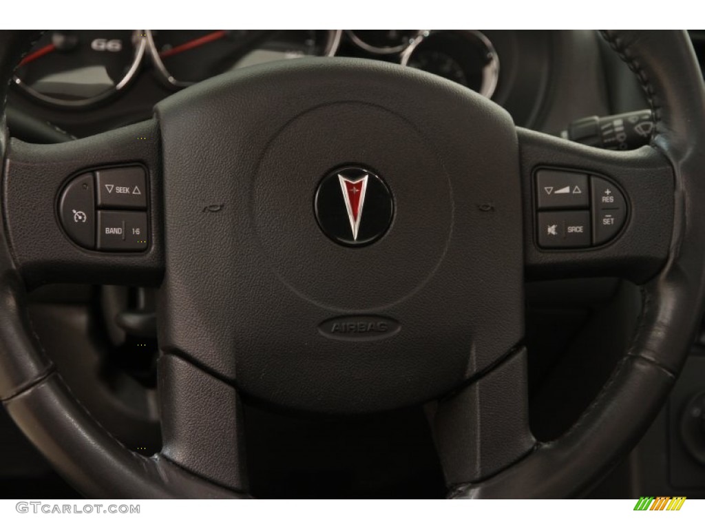 2005 Pontiac G6 GT Sedan Ebony Steering Wheel Photo #98377350