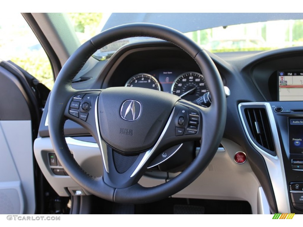 2015 Acura TLX 3.5 Technology SH-AWD Graystone Steering Wheel Photo #98382372