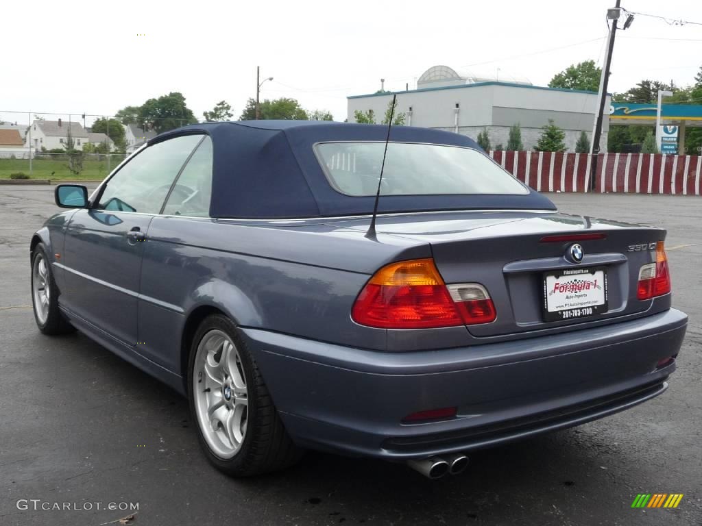 2001 3 Series 330i Convertible - Steel Blue Metallic / Grey photo #4