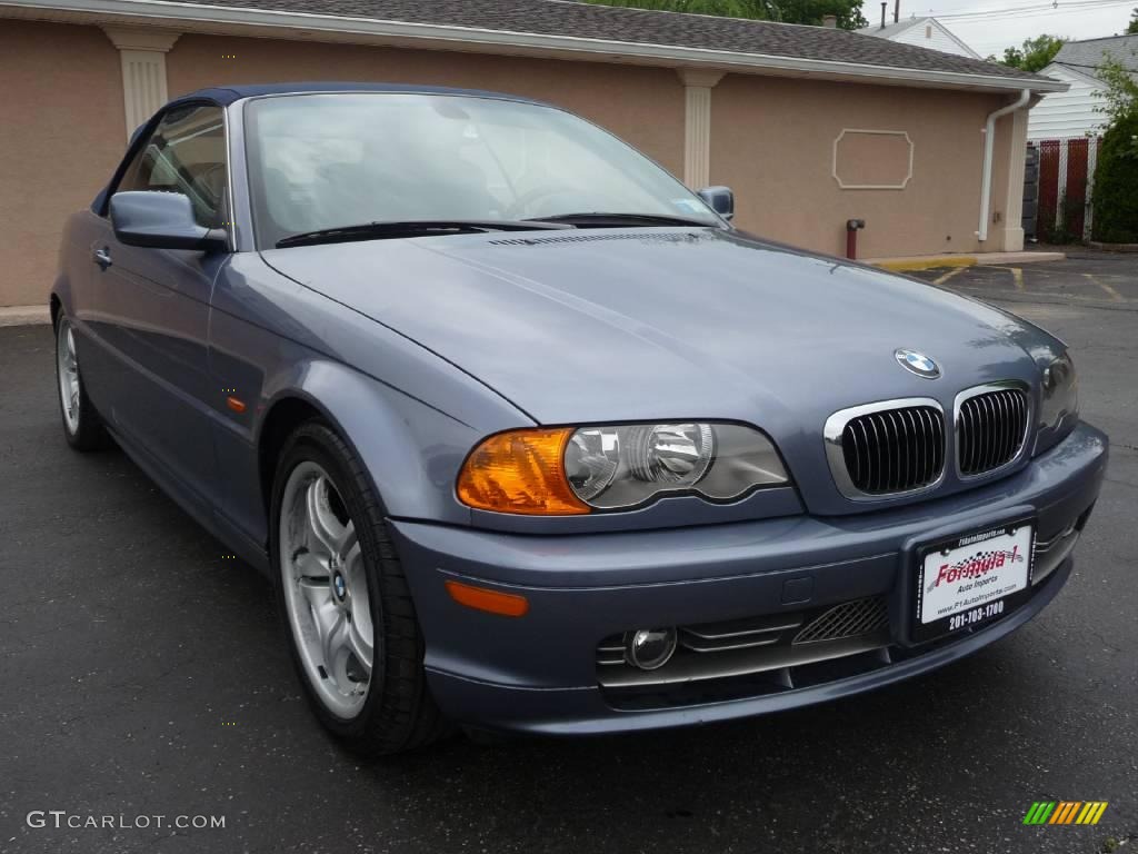 2001 3 Series 330i Convertible - Steel Blue Metallic / Grey photo #12