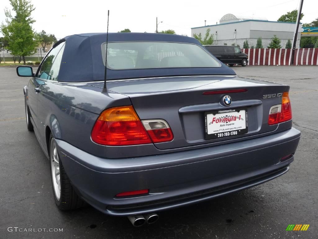 2001 3 Series 330i Convertible - Steel Blue Metallic / Grey photo #14