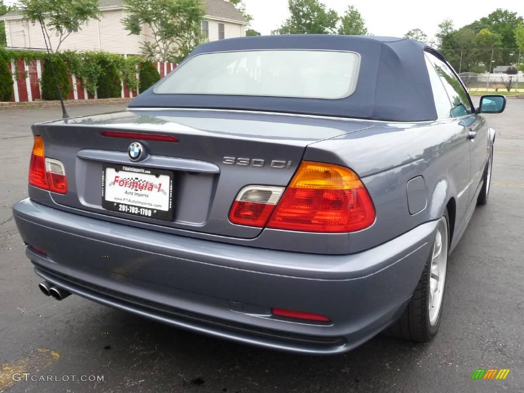 2001 3 Series 330i Convertible - Steel Blue Metallic / Grey photo #15