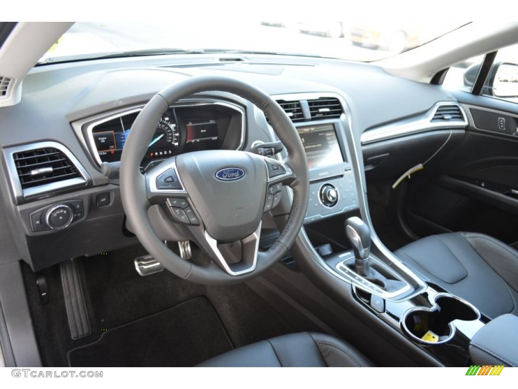2015 Ford Fusion Titanium Charcoal Black Dashboard Photo #98389677