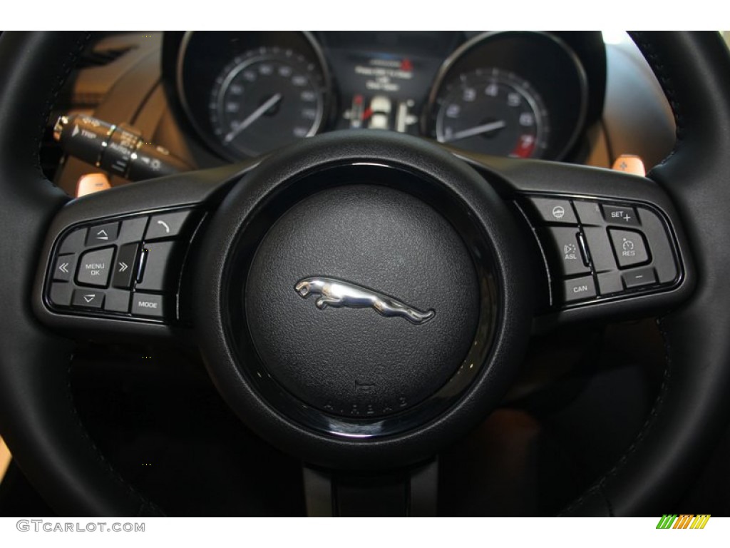 2015 Jaguar F-TYPE S Coupe Jet Steering Wheel Photo #98390842