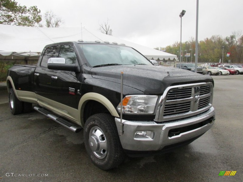 2011 Ram 3500 HD Laramie Crew Cab 4x4 Dually - Brilliant Black Crystal Pearl / Light Pebble Beige/Bark Brown photo #13