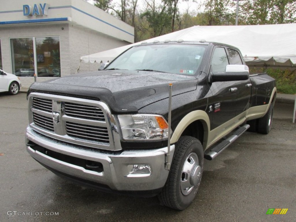 2011 Ram 3500 HD Laramie Crew Cab 4x4 Dually - Brilliant Black Crystal Pearl / Light Pebble Beige/Bark Brown photo #15