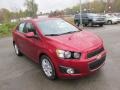 Red Hot 2015 Chevrolet Sonic LT Sedan Exterior