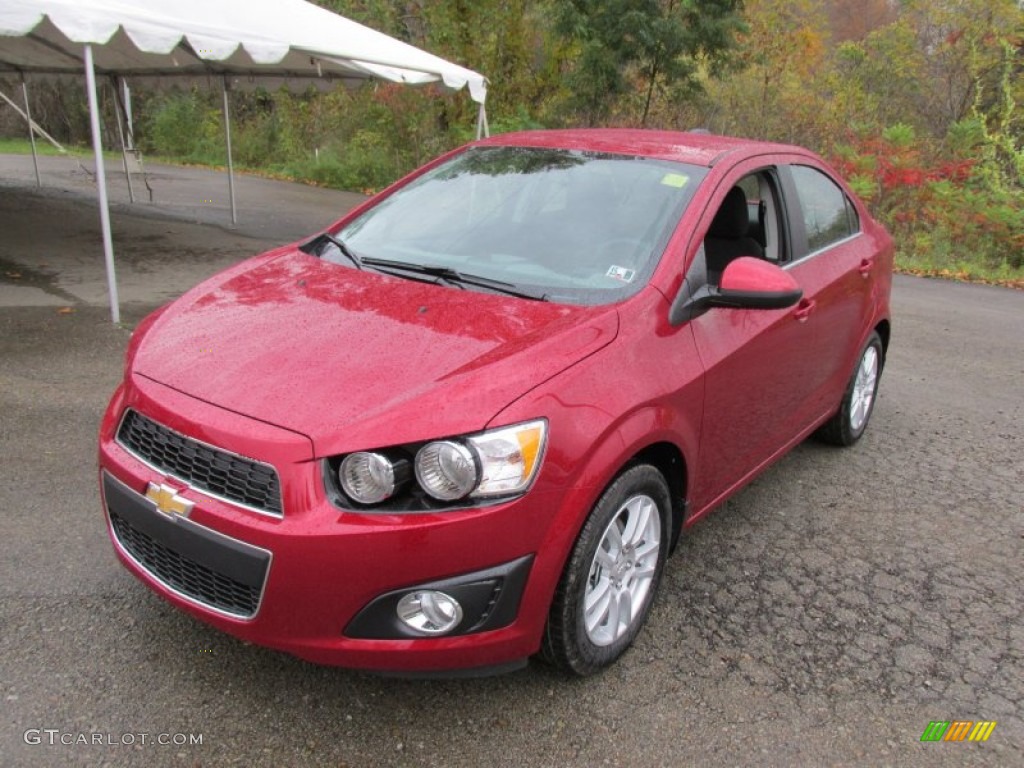 Red Hot 2015 Chevrolet Sonic LT Sedan Exterior Photo #98401396