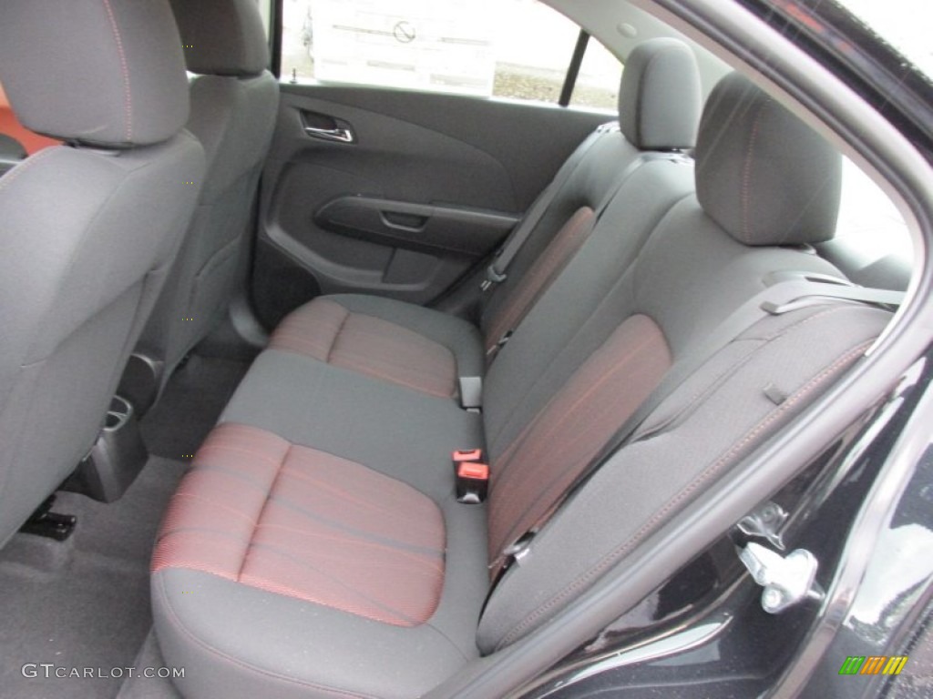 Jet Black/Brick Interior 2015 Chevrolet Sonic LT Sedan Photo #98402398