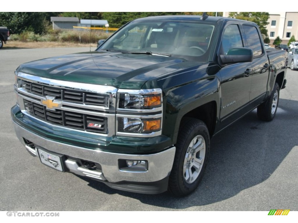 2015 Silverado 1500 LT Z71 Double Cab 4x4 - Rainforest Green Metallic / Cocoa/Dune photo #2