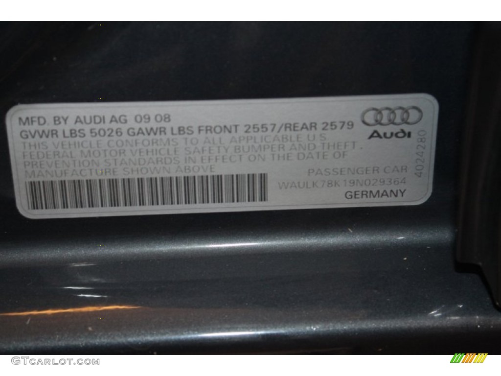 2009 A4 3.2 quattro Sedan - Meteor Grey Pearl Effect / Light Grey photo #48