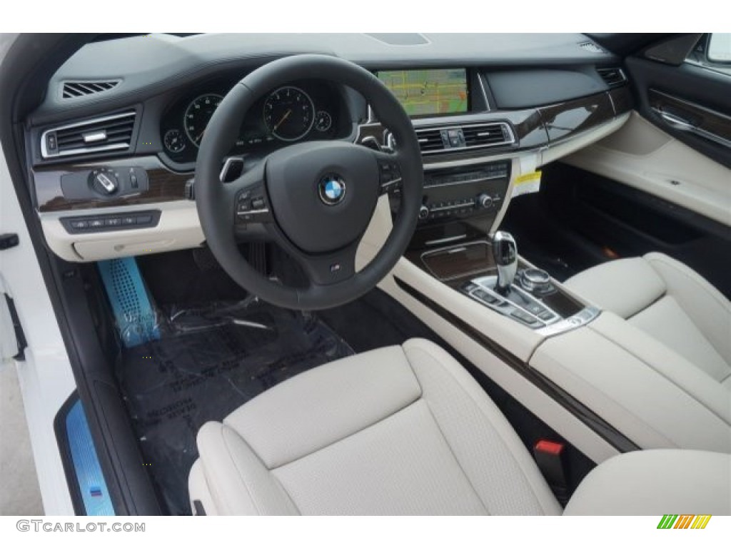 Ivory White/Black Interior 2015 BMW 7 Series 740Li Sedan Photo #98411145