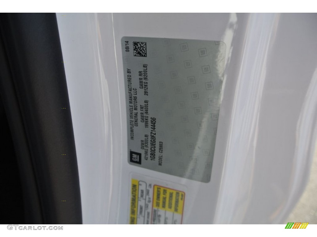 2015 Chevrolet Silverado 2500HD WT Regular Cab Utility Info Tag Photo #98412985