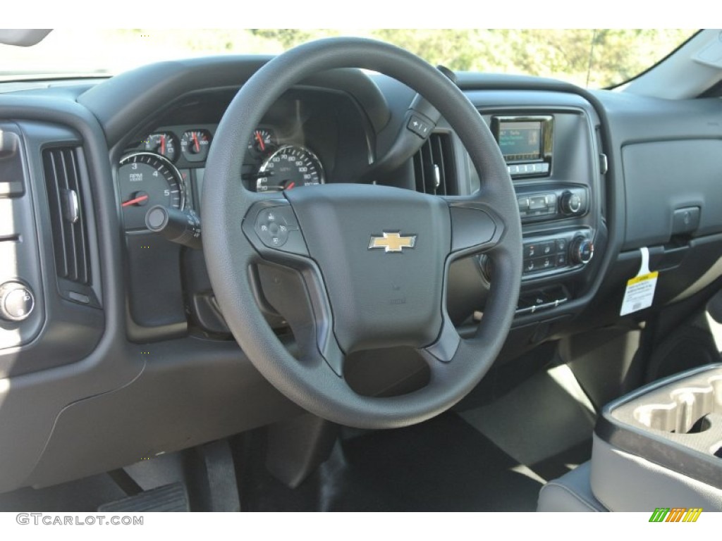 2015 Chevrolet Silverado 2500HD WT Regular Cab Utility Jet Black/Dark Ash Steering Wheel Photo #98413321