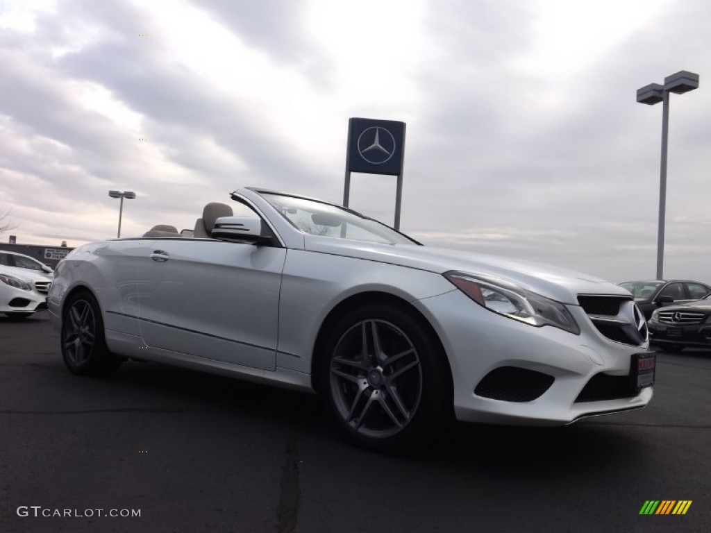 2014 E 350 Cabriolet - Diamond White Metallic / Silk Beige/Espresso Brown photo #3