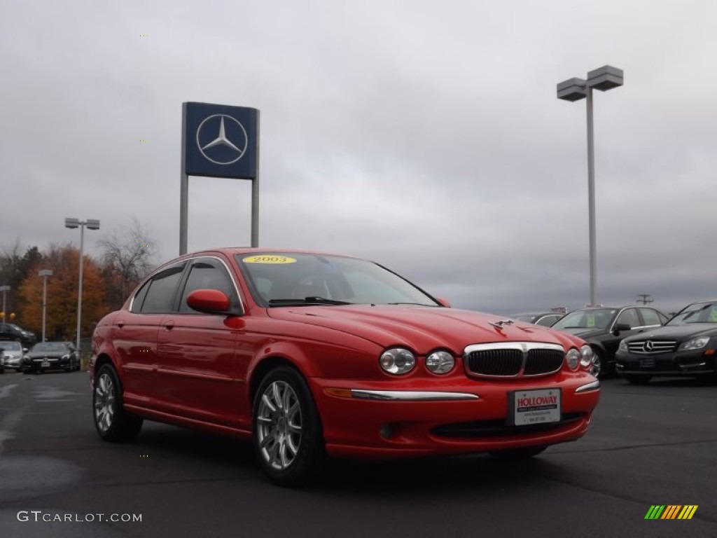 2003 X-Type 2.5 - Phoenix Red / Ivory photo #3