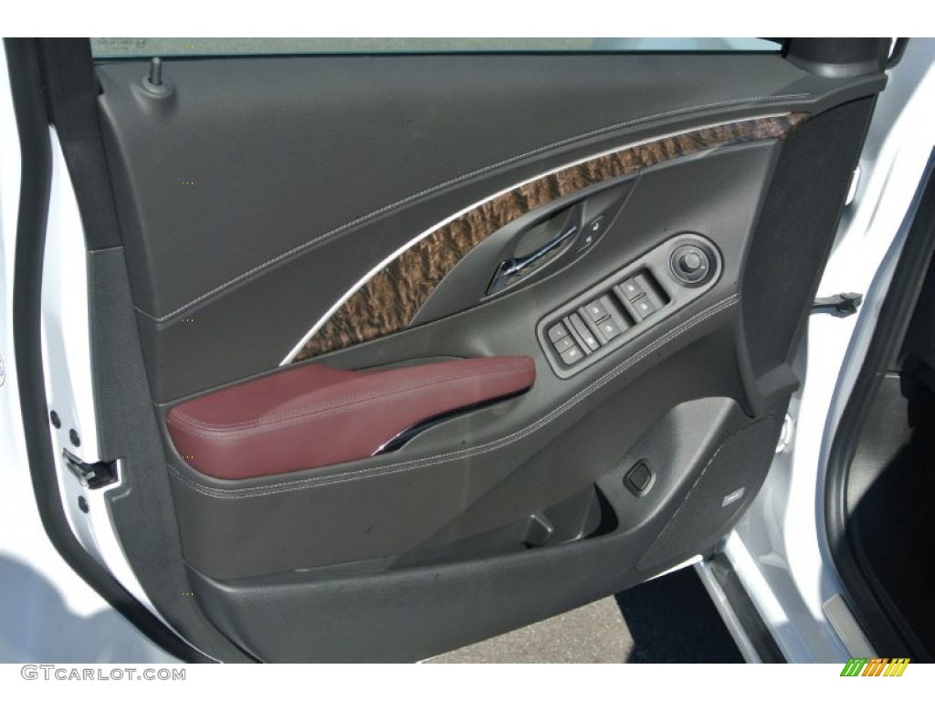 2015 Buick LaCrosse Leather Sangria/Ebony Door Panel Photo #98416441