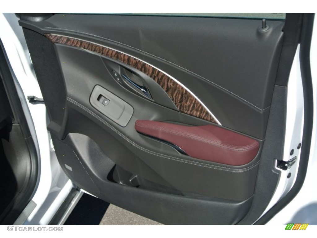 2015 Buick LaCrosse Leather Sangria/Ebony Door Panel Photo #98416633