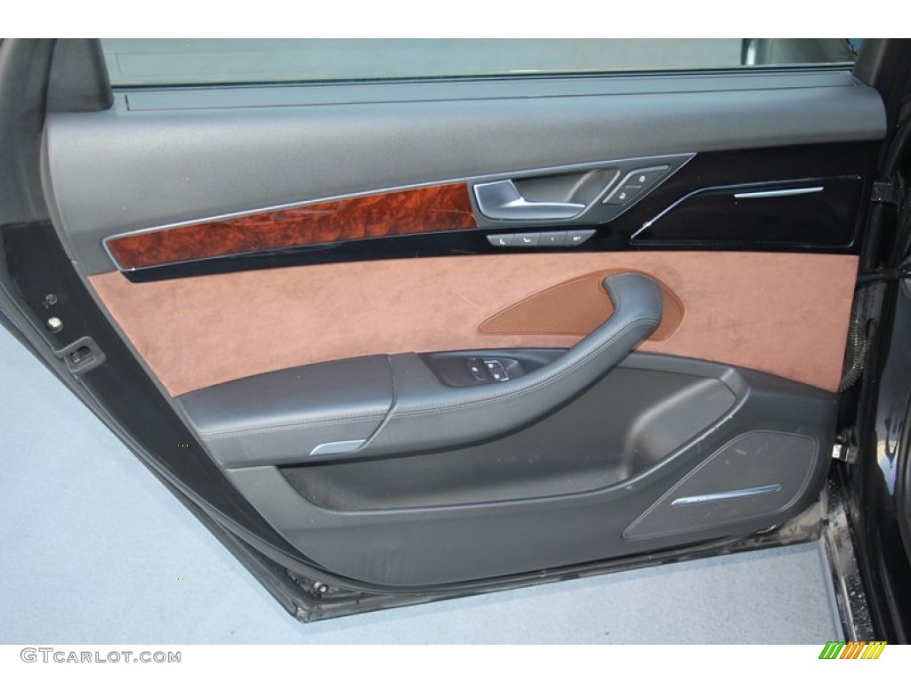 2011 Audi A8 L 4.2 FSI quattro Nougat Brown Door Panel Photo #98416750