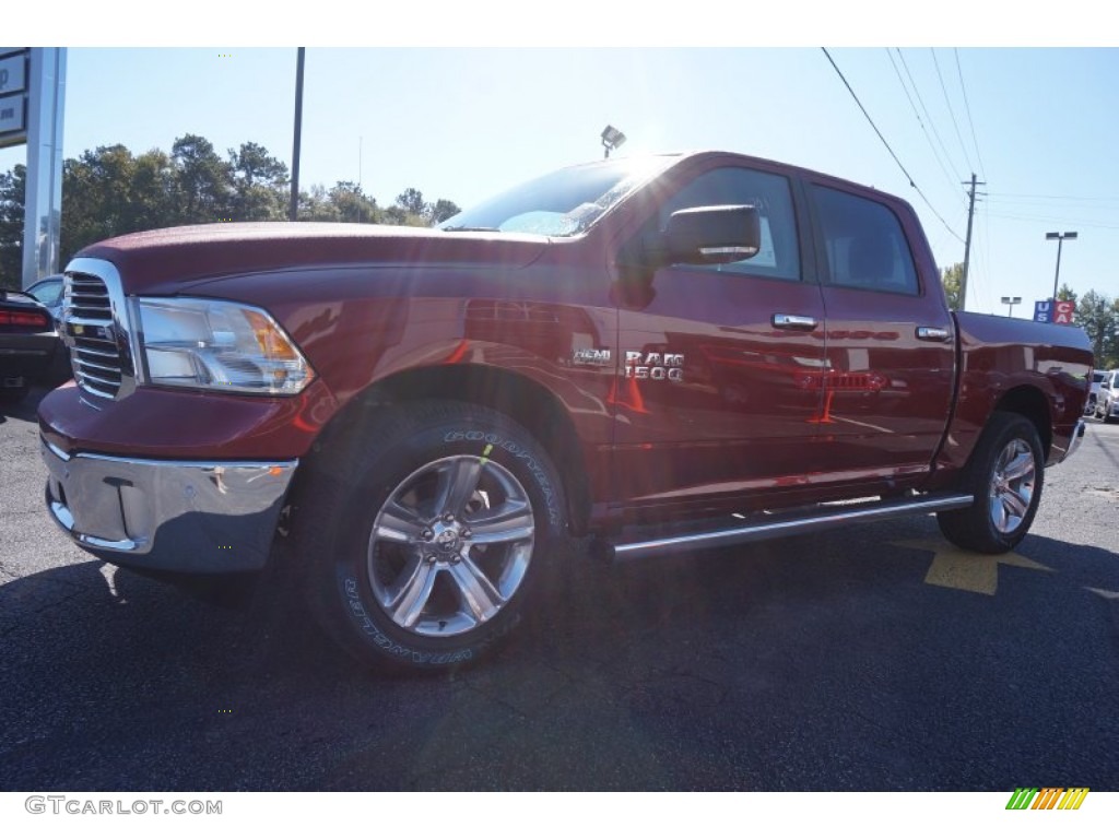 2014 1500 Big Horn Crew Cab - Deep Cherry Red Crystal Pearl / Black/Diesel Gray photo #3