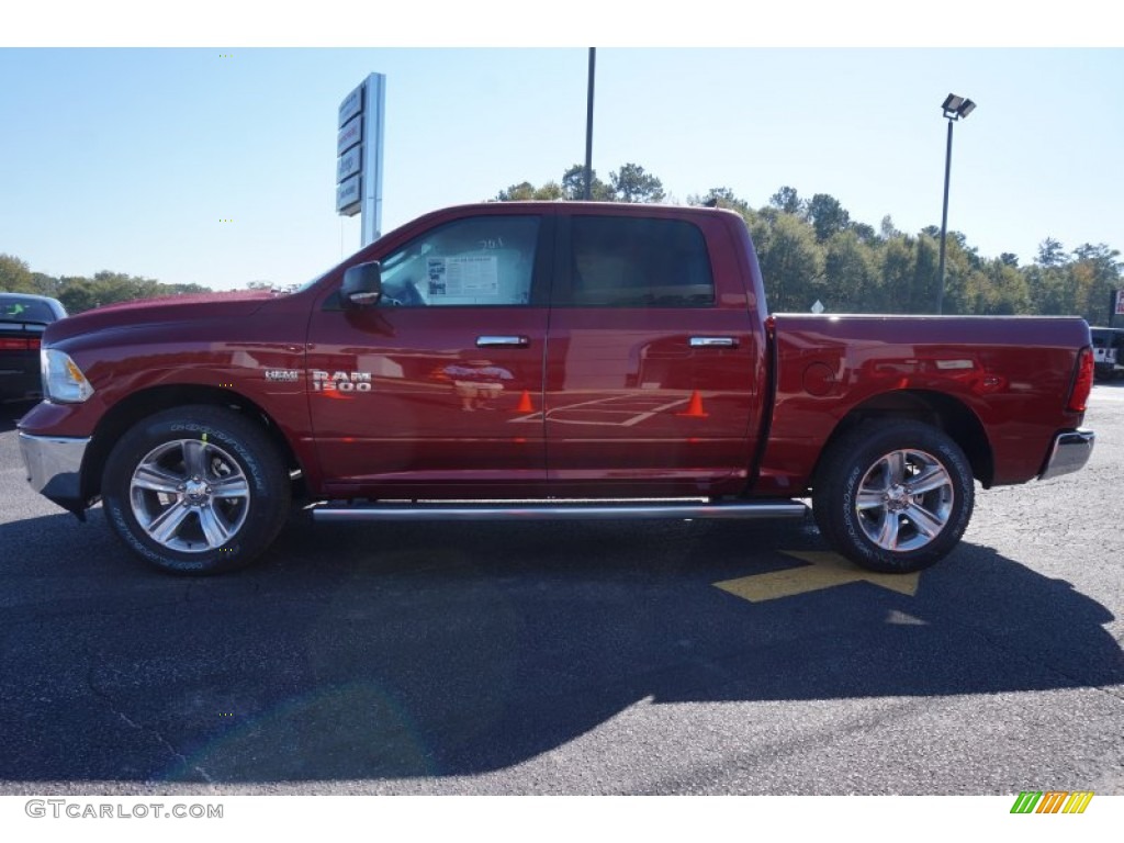 2014 1500 Big Horn Crew Cab - Deep Cherry Red Crystal Pearl / Black/Diesel Gray photo #4