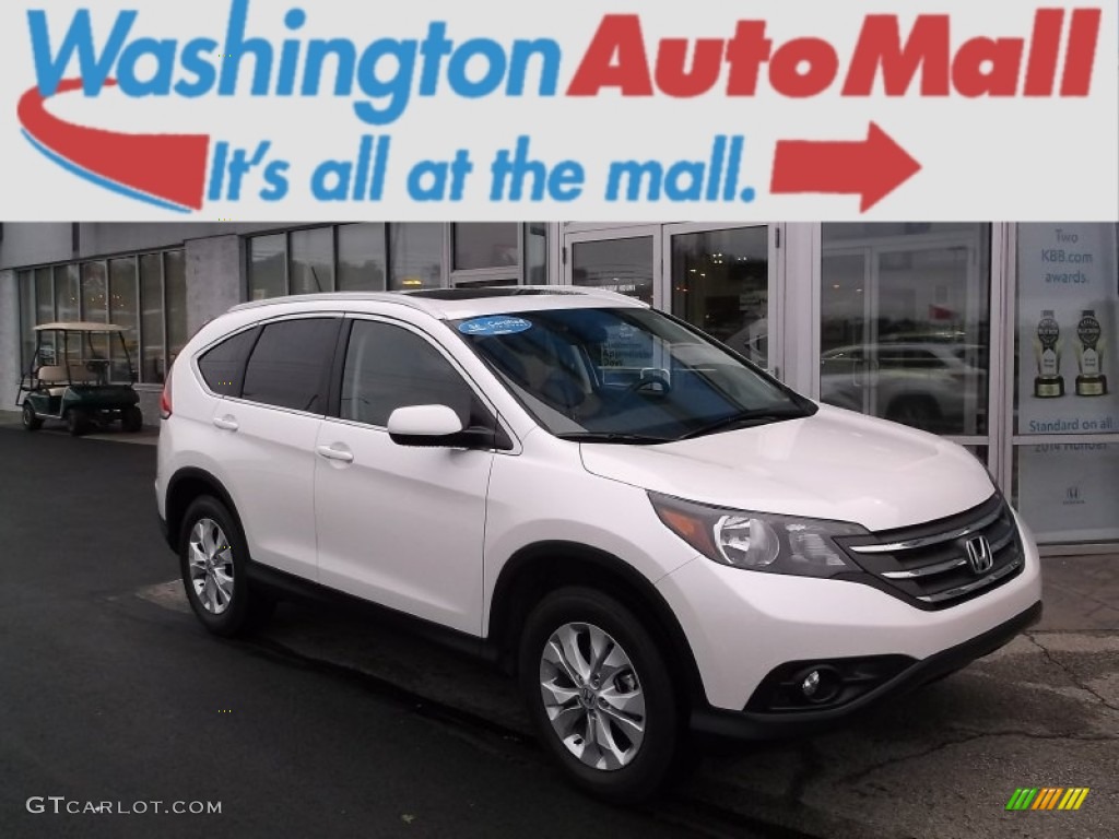 2014 CR-V EX-L AWD - White Diamond Pearl / Beige photo #1