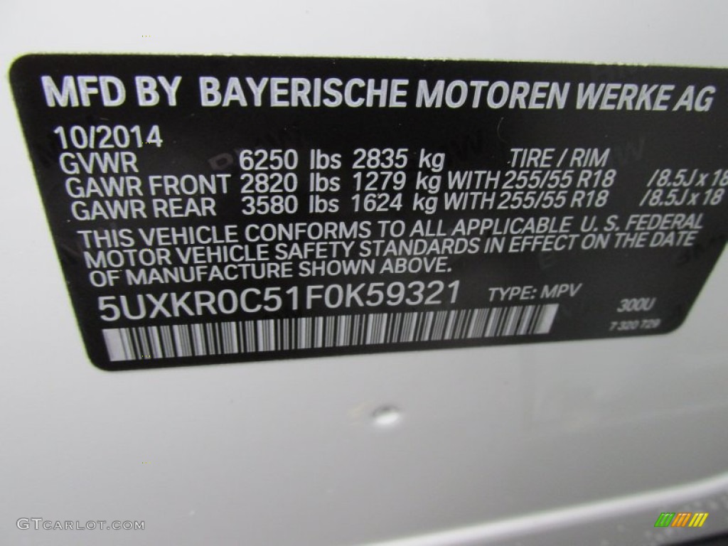 2015 X5 Color Code 300 for Alpine White Photo #98431772