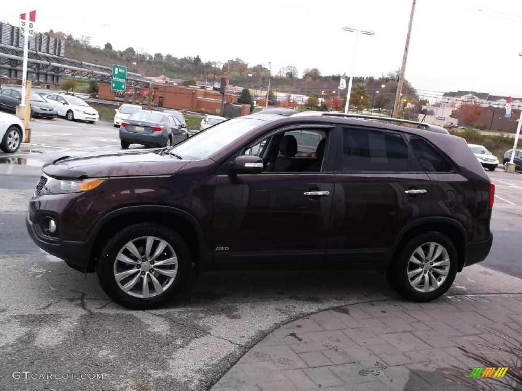 2011 Sorento LX V6 AWD - Dark Cherry / Black photo #7