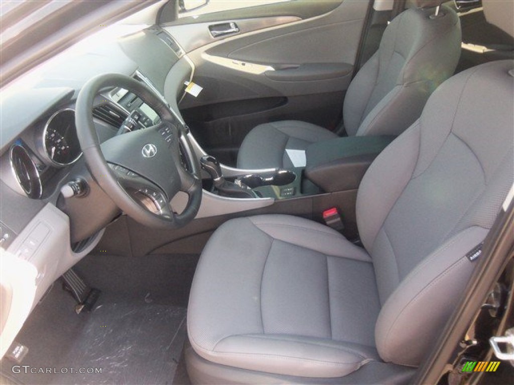 Gray Interior 2015 Hyundai Sonata Hybrid Limited Photo #98436587