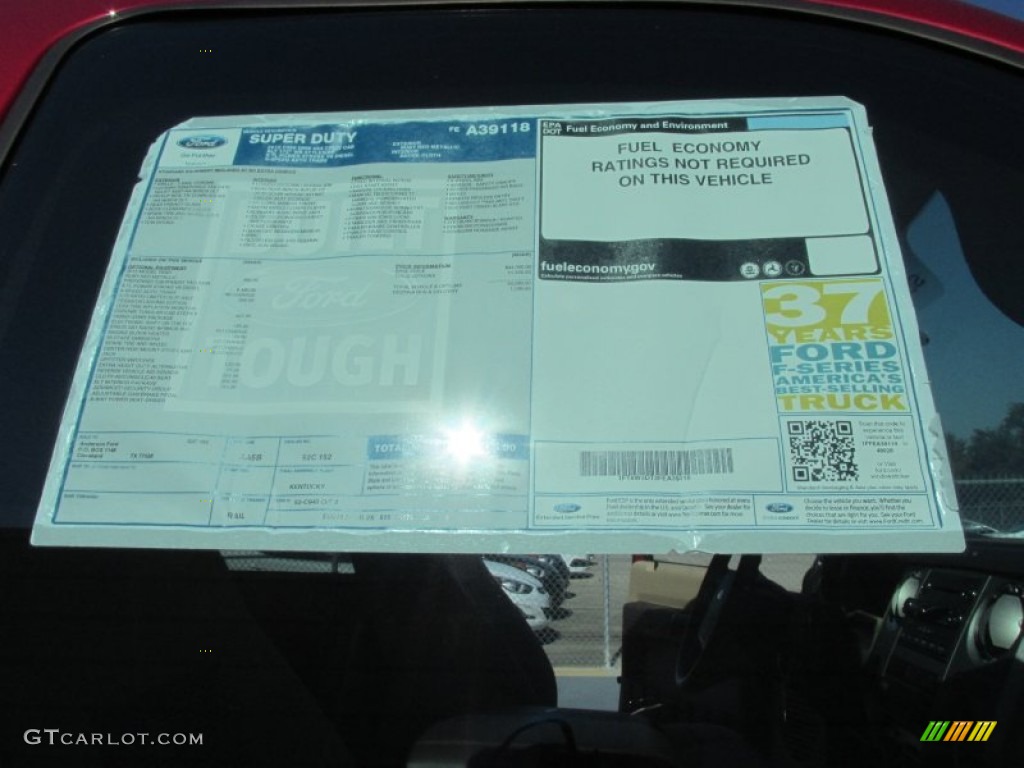 2015 Ford F350 Super Duty XLT Crew Cab 4x4 DRW Window Sticker Photo #98436695