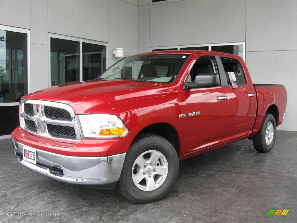 2009 Ram 1500 SLT Crew Cab 4x4 - Inferno Red Crystal Pearl / Dark Slate/Medium Graystone photo #1