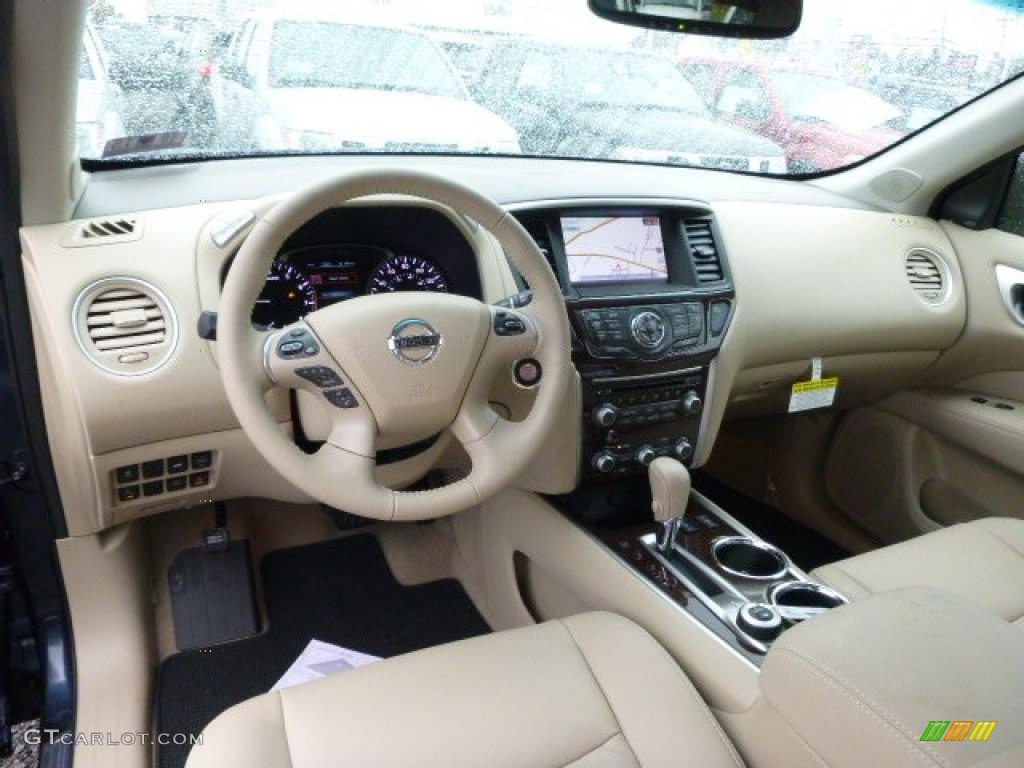 Almond Interior 2015 Nissan Pathfinder SL 4x4 Photo #98441276