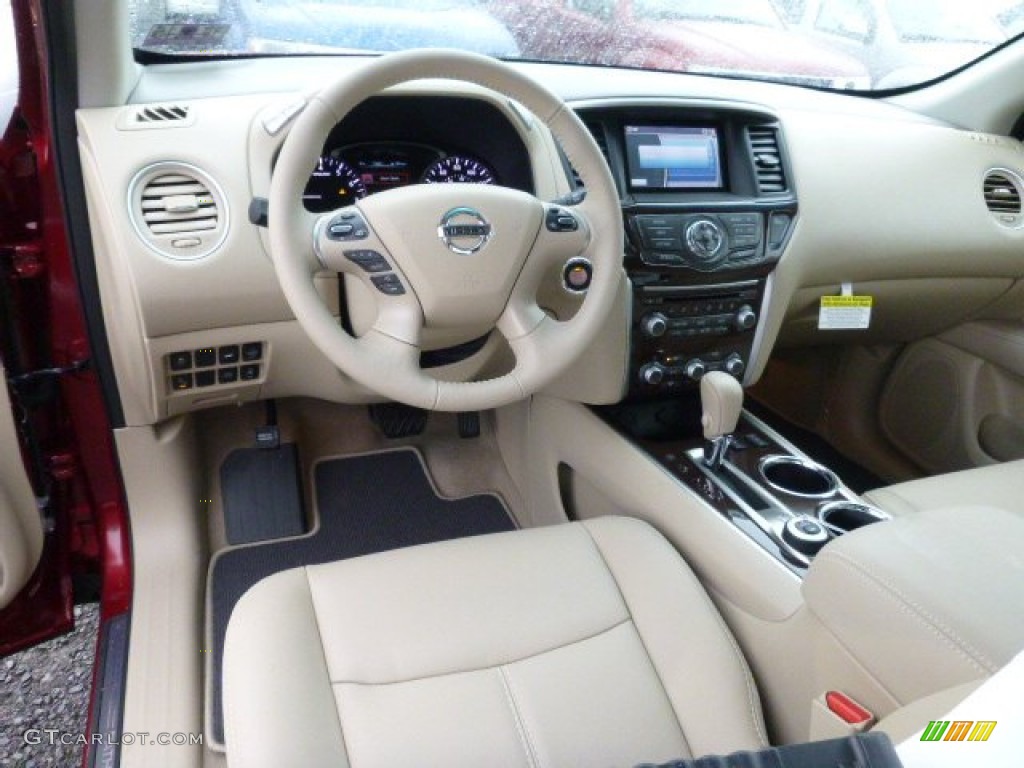 Almond Interior 2015 Nissan Pathfinder SL 4x4 Photo #98441648