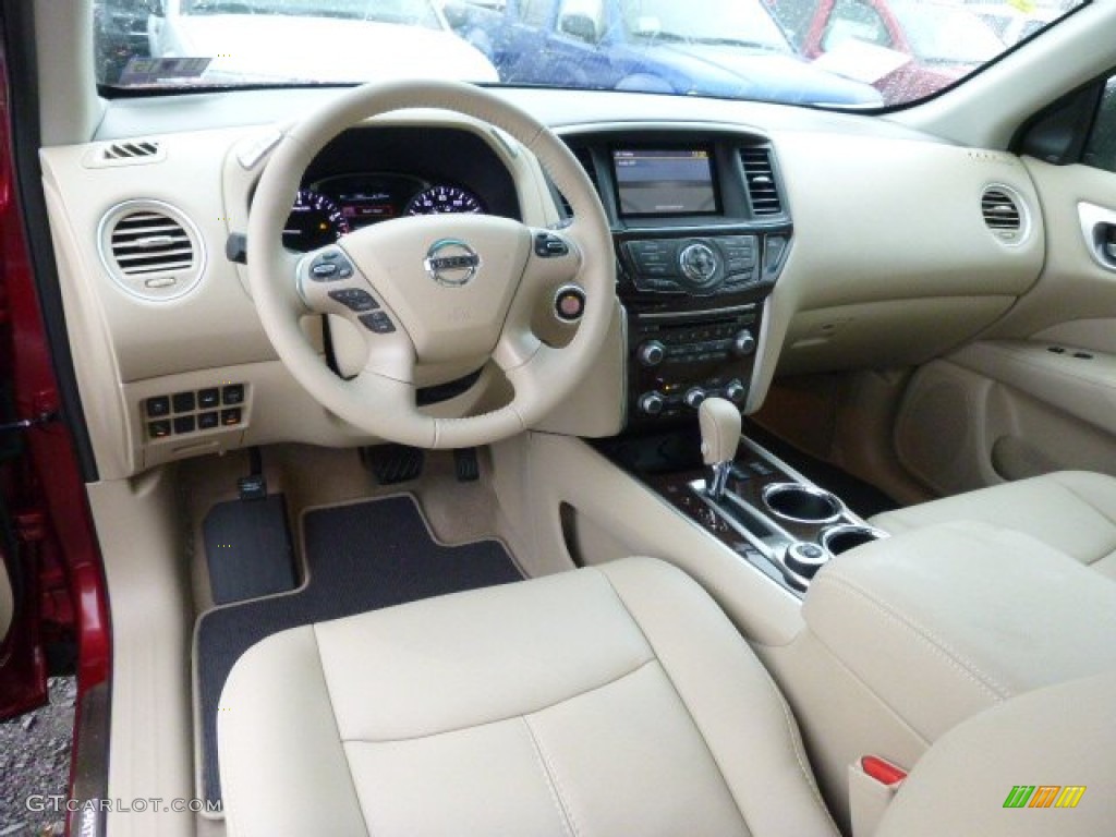 Almond Interior 2015 Nissan Pathfinder SL 4x4 Photo #98442101
