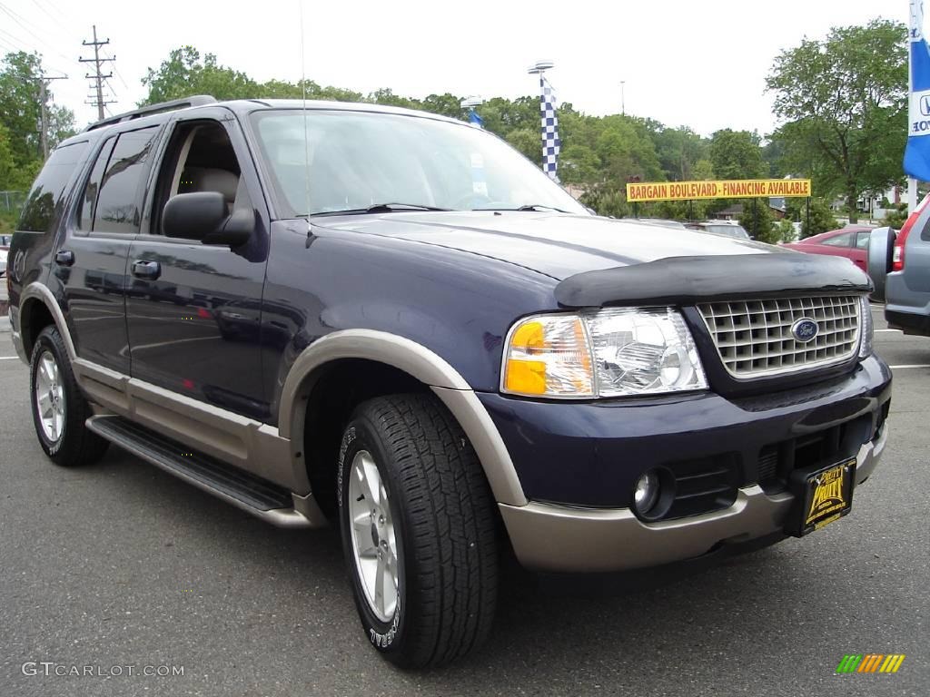 2003 Explorer Eddie Bauer AWD - True Blue Metallic / Medium Parchment Beige photo #7