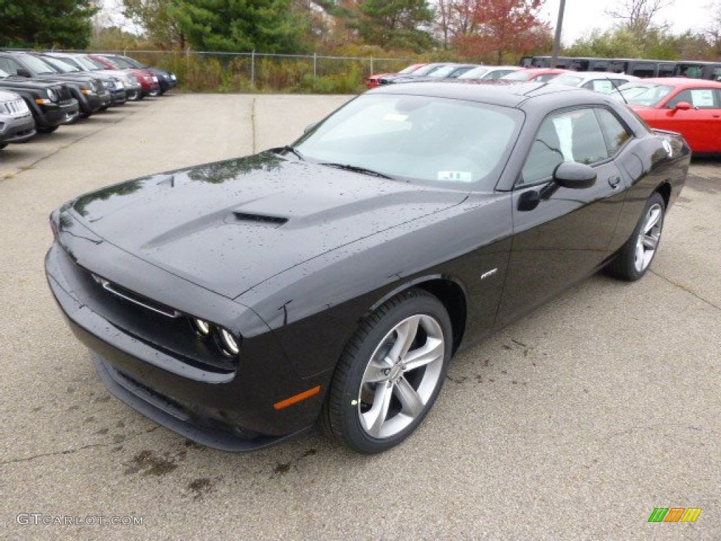 2015 Challenger R/T - Phantom Black Tri-Coat Pearl / Black photo #2