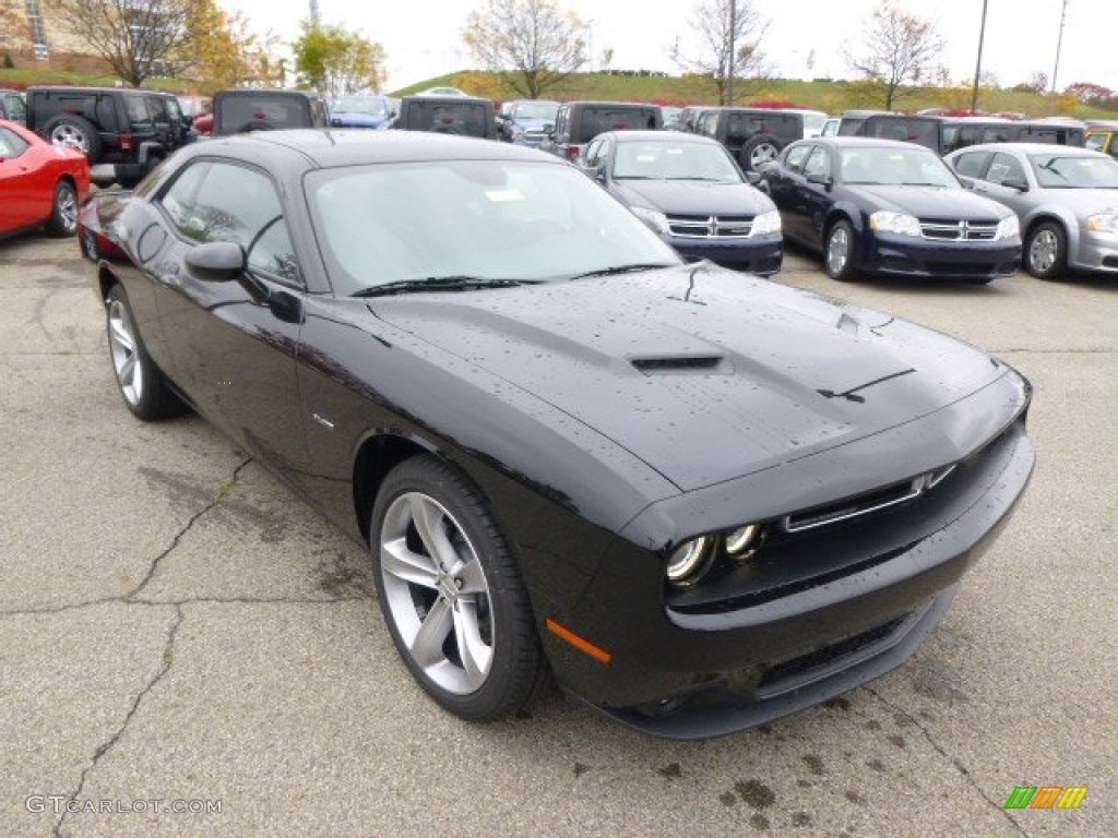 2015 Challenger R/T - Phantom Black Tri-Coat Pearl / Black photo #4