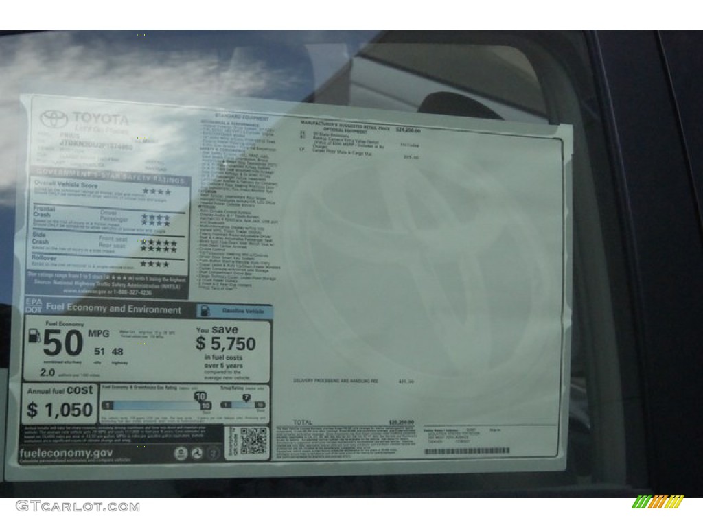 2015 Prius Two Hybrid - Classic Silver Metallic / Misty Gray photo #10