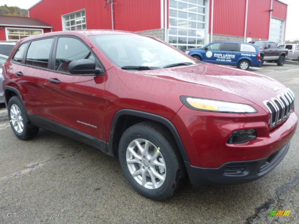 Deep Cherry Red Crystal Pearl 2015 Jeep Cherokee Sport 4x4 Exterior Photo #98453591